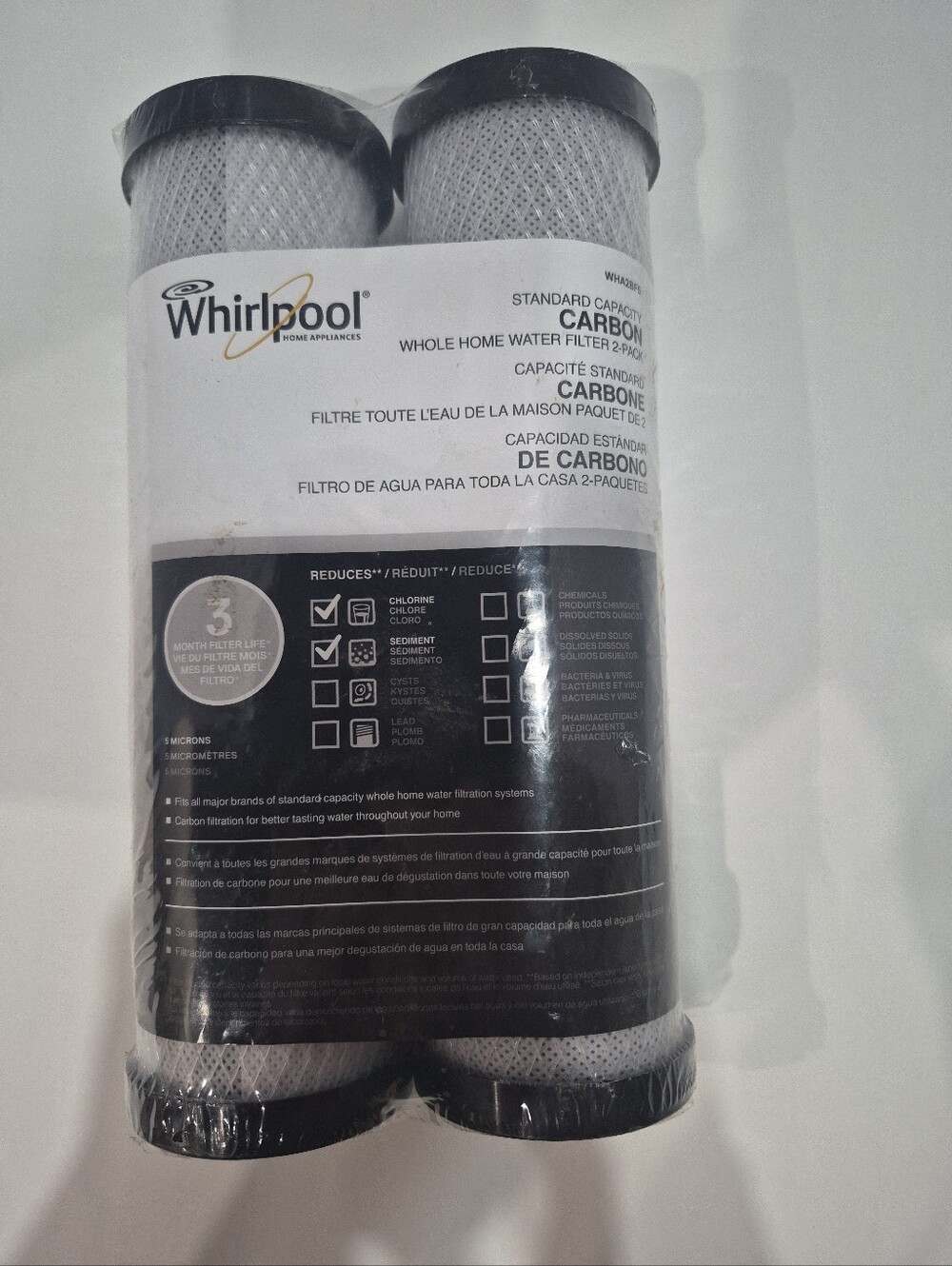 2-Pack WHA2BF5 Whirlpool Standard Capacity Carbon Whole Home Water Filter {G5B}